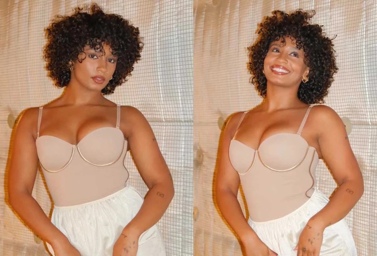 American professional dancer Dakayla Wilson posing in a stylish beige outfit